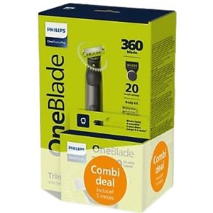 Philips - OneBlade Pro 360 - Multigroomer - Chroom - Inclusief 3 Mesjes