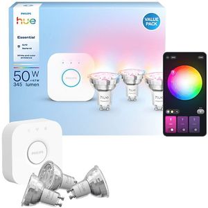 Philips - Hue White & Color Ambiance - Starter Kit - 3 Slimme GU10 Lampen - 345 Lumen