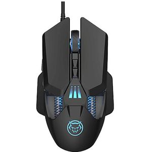 Qware - Elwood - Gamingmuis - Zwart - Bedraad - 2400 dpi - 8 Functietoetsen