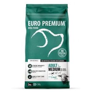 12 kg Euro Premium Adult Medium w/Lamb & Rice hondenvoer