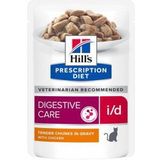 Hill's Prescription Diet I/D Digestive Care natvoer kat met kip maaltijdzakje multipack