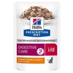 Hill's Prescription Diet I/D Digestive Care natvoer kat met kip maaltijdzakje multipack