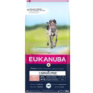 12 kg Eukanuba Senior Large met oceaanvis graanvrij hondenvoer