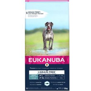 2 x 12 kg Eukanuba Adult L/XL graanvrij zeevis hondenvoer