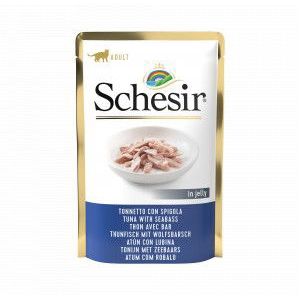 Schesir tonijn met zeebaars (jelly) natvoer kat (zakjes 85 g)