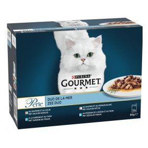 Purina Gourmet Perle Zee Duo natvoer kat (12x85 g)