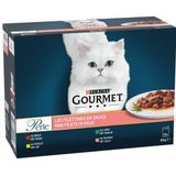 Gourmet Perle Mini Filets in saus met rund, kip, konijn, zalm natvoer kat (12x85 g)