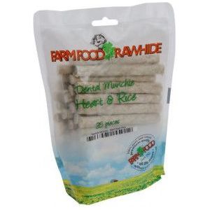 Farm Food Rawhide Dental Munchie Heart & Rice - 35 stuks