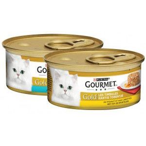 Gourmet Gold Hartig Torentje combipack met kip-wortel, tonijn natvoer kat (85 g)