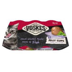 Voskes Jelly Cups tonijn met krab kattensnack (6x25 g)