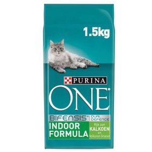 2 x 3 kg Purina One Indoor met kalkoen kattenvoer