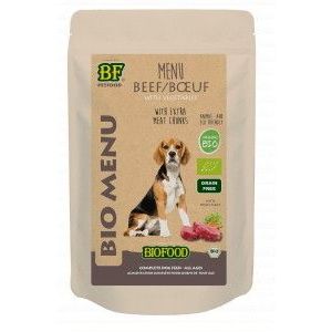 BF Petfood Biofood Organic Rund Bio Menu natvoer hond (zakjes 150 gram)