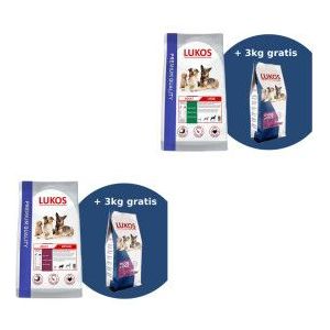 Medium: 3 kg + 3 kg Lukos probeerpakket - met gevogelte en met eend - premium hondenvoer