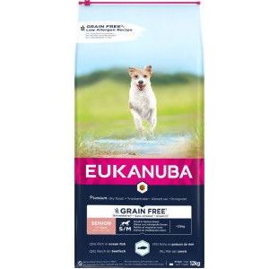 2 x 12 kg Eukanuba Senior Small & Medium met oceaanvis graanvrij hondenvoer