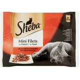 Sheba Mini Filets Traiteur Selectie in saus natvoer kat (zakjes 85 g)