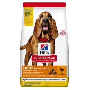 2 x 2,5 kg Hill's Mature Adult 7+ Light Medium met kip hondenvoer