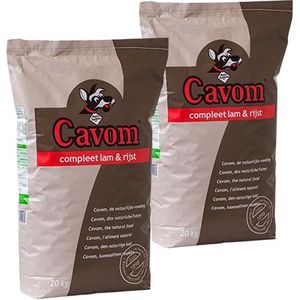 2 x 20 kg Cavom Compleet lam en rijst hondenvoer