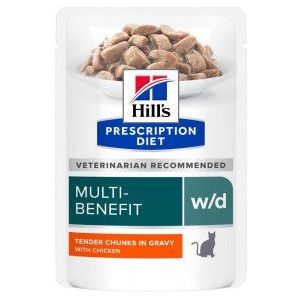 Hill's Prescription Diet W/D Multi-Benefit natvoer kat met kip maaltijdzakje