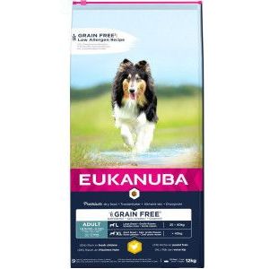 12 kg Eukanuba Adult Large kip graanvrij hondenvoer