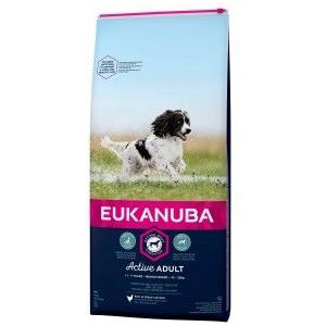 2 x 3 kg Eukanuba Adult Medium Breed kip hondenvoer