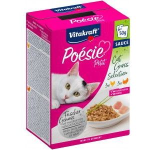 Vitakraft Poésie Petit Cat Grass Selection natvoer kat (6 x 50 g)