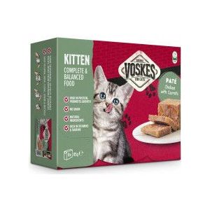 Voskes Kitten - Paté kip met wortelen natvoer kat (8x85 g)