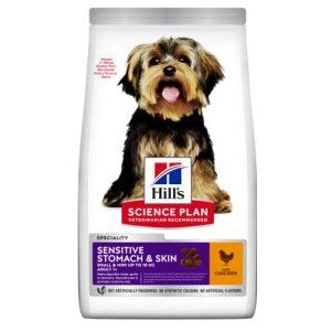 2 x 6 kg Hill's Adult Sensitive Stomach & Skin Small & Mini met kip hondenvoer