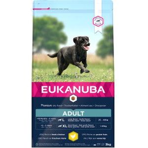 2 x 3 kg Eukanuba Adult Large Breed kip hondenvoer