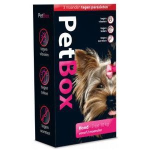 Hond - 2 tot 10 kg PetBox hond tegen vlooien, teken, wormen