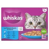 Whiskas 1+ Vis Selectie in gelei natvoer kat multipack (85 g)