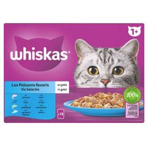 Whiskas 1+ Vis Selectie in gelei multipack (85 g)