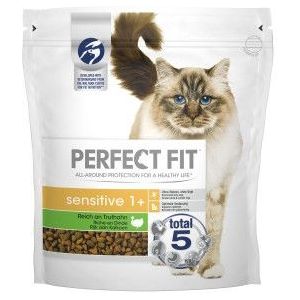 2 x 1,4 kg Perfect Fit Sensitive Adult 1+ met kalkoen kattenvoer