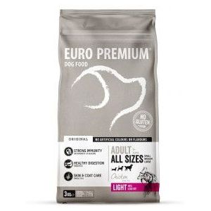 2 x 3 kg Euro Premium Adult Light w/Chicken & Rice hondenvoer