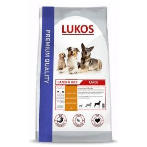 2 x 12 kg Lukos Adult Large met lam & rijst - premium hondenvoer