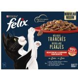 Felix Heerlijke Plakjes Farm Selectie met rund, kip, eend, kalkoen in gelei natvoer kat (12x80 g)