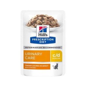 Hill's Prescription Diet C/D Multicare Urinary nat kattenvoer met zalm maaltijdzakje multipack