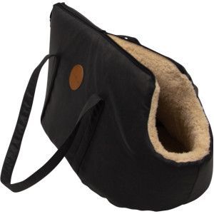 Jack and Vanilla - Timeless Classy Hondendraagtas - Zwart - Kunstleer/Pluche - 55x30x18 cm