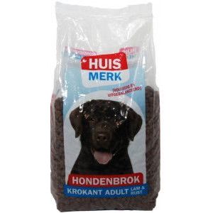 2 x 10 kg Huismerk Hondenbrok Krokant Adult met lam & rijst