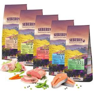 Mini/Small w/Fresh Salmon 1 kg Seberus graanvrij hondenvoer probeerverpakkingen