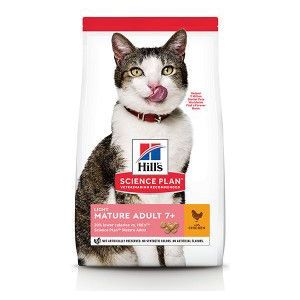 2 x 1,5 kg Hill's Mature Adult 7+ Light met kip kattenvoer