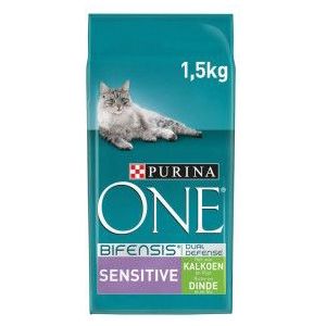 2 x 1,5 kg Purina One Sensitive met kalkoen kattenvoer