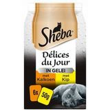 Sheba Délices du Jour met kip/kalkoen in gelei kattenvoer (6 x 50 g)