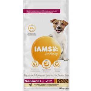 12 kg Iams for Vitality Senior Small & Medium met kip hondenvoer