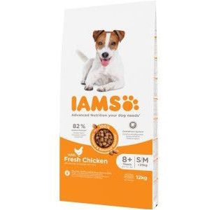 12 kg Iams for Vitality Senior Small & Medium met kip hondenvoer