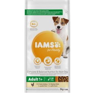 2 x 12 kg Iams for Vitality Adult Small & Medium met kip hondenvoer