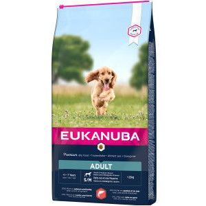 2 x 2,5 kg Eukanuba Adult Small Medium met zalm & gerst hondenvoer