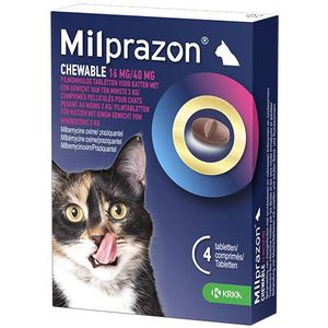 Milprazon Chewable 16 mg / 40 mg grote kat