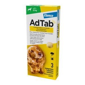 1,3-2,5kg - per verpakking AdTab anti vlo kauwtabletten voor de hond