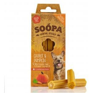 Soopa Dental Sticks met pompoen & wortel hondensnack