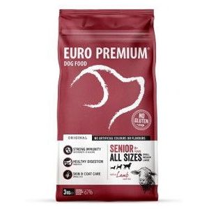 2 x 12 kg Euro Premium Senior 8+ Lamb & Rice hondenvoer